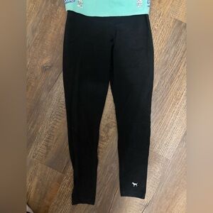 Victoria's Secret Pink Yoga Leggings in Black and Mint